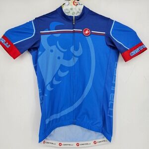 Castelli Cycling Jersey Mens Large Back Pockets Blue Velocissimo Giro
